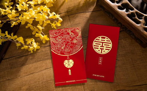 24PCS Chinese Red Envelopes, Chinese Wedding Red Envelopes - Lucky Money Gift Cash Pockets, Chinese Hong Bao for Wedding- 6.7 x 3.54 inch...