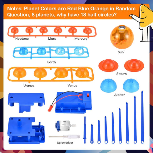 Rotating Solar System Model for Kids - Planets Orbiting Sun Projector - Space Science Kit for Ages 3-5 5-7 8-10, Night-Light Educational Toy...