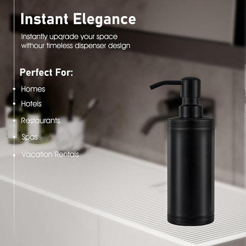 GAPPO Matte Black Soap Dispenser Stainless Steel Metal Pump Hand Lotion Bottle for Bathroom, Bedroom and Kitchen(300ML/10.15Ounce)...