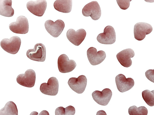PEPPERLONELY 50PC Velvet Fabric Cloth Covered Heart Shape Flat Back Buttons 15x17mm, Pink...