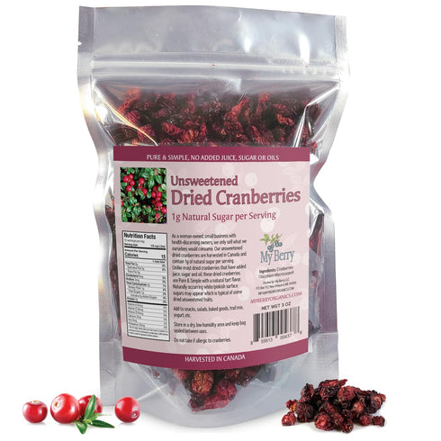 Unsweetened Dried Cranberries | No Added Sugar, Juice or Oils | Canadian Grown | 1g Natural Sugar Per Serving | More Berries Per Ounce Than Sweete...
