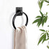 Monarch Abode 19131 Round Towel Ring Holder - Hand Hammered Wall Mount Bathroom & Kitchen Storage - Metal Towel Hanger - 7 Inch Matte Black - Rust...
