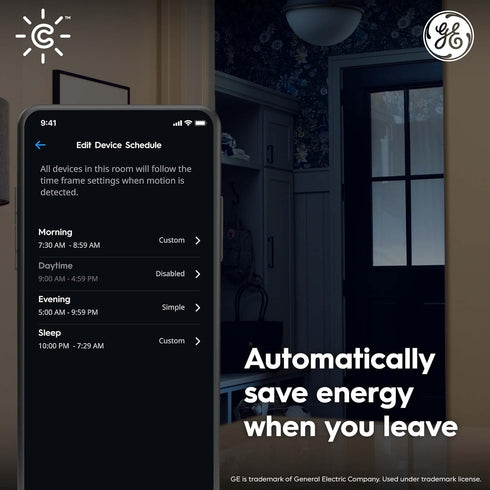 GE CYNC Wireless Smart Motion Sensor, Battery-Powered, Bluetooth Motion Sensor with Ambient Light Detection, Works with CYNC Smart Plugs, Switches...