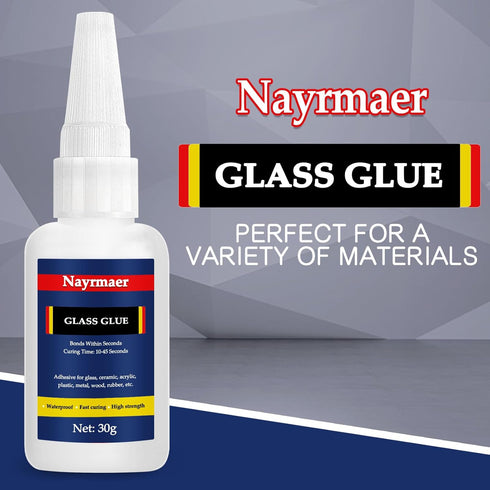 Glass Glue, 30g Clear Waterproof Acrylic Glue, Glass to Glass Glue for Bonding Glass and Other Materials, Super Instant Glue for Glass, Acrylic, M...