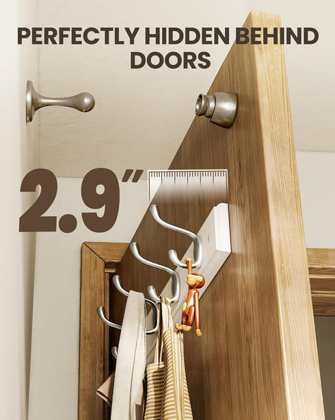 AMADA HOMEFURNISHING Coat Rack Wall Mount 2 Pack, Wall Hooks for Coats, Hats - White...