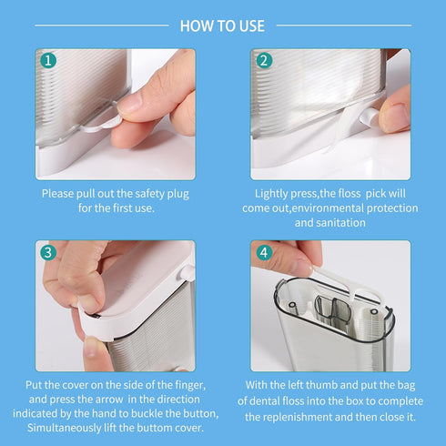 Dental Floss Picks Dispenser 2 Box-Professional Shred Resistant Flossers-176 Count LIAMOSS Superfine Toothpicks Sticks-Unique Sealed Storage-More ...