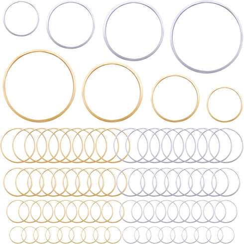 80pcs 15mm/20mm/25mm/30mm Earrings Beading Hoop Earring Findings Brass Round Circle Charms Open Bezel Pendant Frame for DIY Jewelry Earrings Makin...