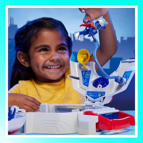 PJ Masks Power Heroes PJ Power Q Playset, Headquarters Set with Car and Figure, Superhero Toys for 3 Year Old Boys and Girls and Up...