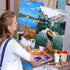 Artunion Paint by Numbers Mountains Lake Boat, Landscape Paint by Number kits, DIY Oil Painting Paint by Number Kits on Canvas Paintbrushes and Ac...