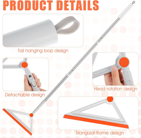Magic Silicone Broom, Squeegee Broom for Floor, Rubber Broom with 51" Long Handle,Silicone Broom for Cleaning Floor Bathroom Kitchen Tile Marble G...