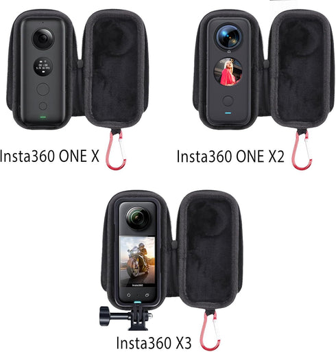 Hard Carrying Case for Insta360 X3 Portable Surface Waterproof Mini Storage Bag Lens Protector Cover with Wrist Strap for Insta360 ONE X/X2/X3 Act...