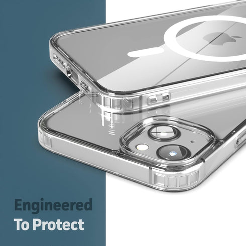ENCASED Mag Case for iPhone 14 Pro Max - Clear Back Protective Cover - Compatible with MagSafe (2022 iPhone 14promax 6.7") includes Tempered Glass...