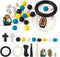 Religious Silicone Focal Beads Jesus Cross Round Abacus Soft Loose Beads Car Hanging Ornament for DIY Crafts Lanyard Keychain Accessory Making Sup...