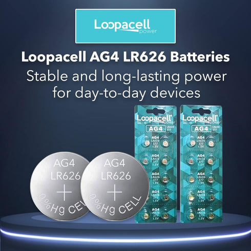 20 x LOOPACELL AG4 LR626 377 1.5V Alkaline Watch Batteries...