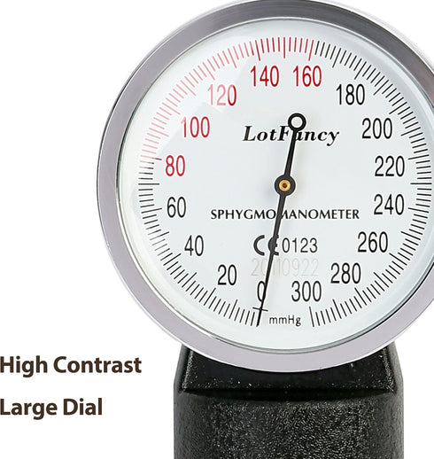 Aneroid Sphygmomanometer by LotFancy, X -Large Thigh BP Cuff(16-26in), Professional Manual Blood Pressure Monitor, Black Adult Cuff and Carrying C...