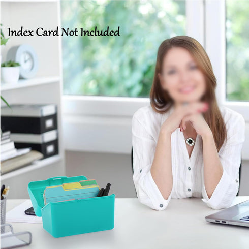 BTSKY 1 Pack 4 x 6 inch Index Card Box - Index Card Holder Notecard Box Recipe Card Box Plastic Storage Organizer for Filling Index Cards, Note Ca...