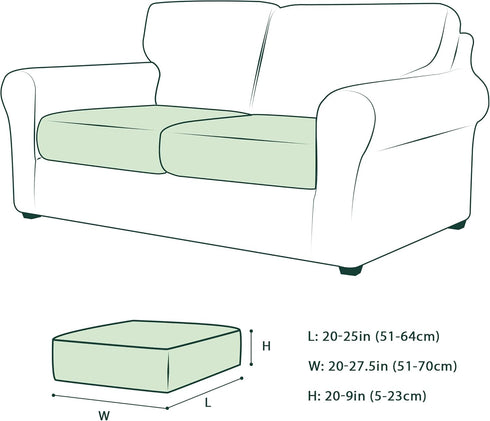 CHUN YI 2PC Stretch Couch Cushion Covers, Sofa Seat Slipcovers Suitable for Armchair Loveseat Sofa with Spandex Jacquard Fabric(2pc,Khaki)...