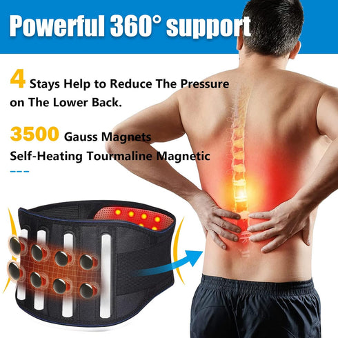 Heating Magnetic Therapy Back Brace Support Belt for Men Women, for Sciatica, Herniated Disc, Scoliosis Back Pain Relief - XXL1...