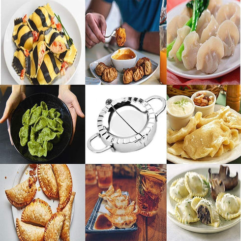 Stainless Steel Dumpling Ravioli Maker Press,AUAM 2 Pack Pierogi Mold - Wonton Mould, Easy-tool for Dumpling Wrapper Dough Stamp Cutter Pastry Pie...