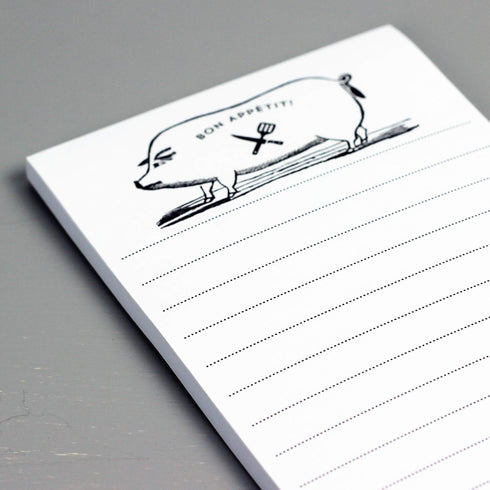 Bon Appetit Pig Refrigerator Notepads Grocery List - SET of TWO PADS...
