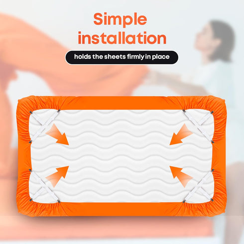 5 STARS UNITED Bed Sheet Straps Set | Easy to Use Adjustable Elastic Fasteners with Metal Clips | Sheet Holders for Corners | Fitted Sheet Clips t...