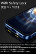 HENGHUI Lockable iPhone 13 Pro Max Magnetic Glass Case with Camera Lens Protector Screen Protector Safety Lock 360 Full Body Double Sided Bumper C...