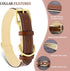 Leather Dog Collar for Small Medium and Large Dogs, Soft Padded Dog Leather Collar with Gold Buckle, Adjustable Genuine Leather Collars for Small ...