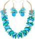 Bocar Fashion Cluster Bubble Acrylic Statement Necklace for Women Bib Collar Jewelry Set Necklace and Earrings (NK-10677-blue)...