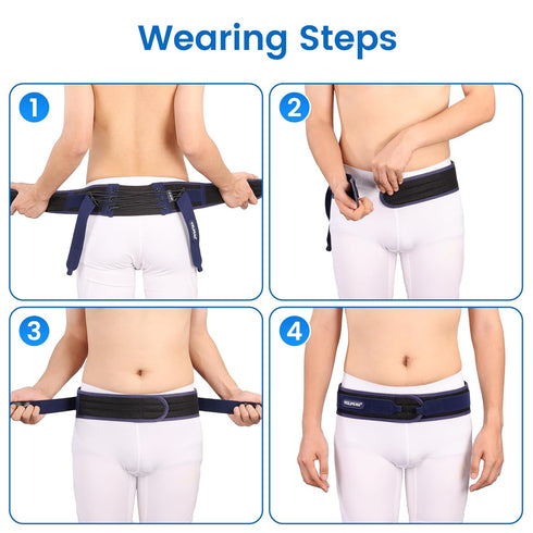 Velpeau Sacroiliac Si Joint Hip Belt for Men and Women, Breathable Anti-Slip Pelvic and Lower Back Support Brace - Pain Relief for Sciatica, Pelvi...