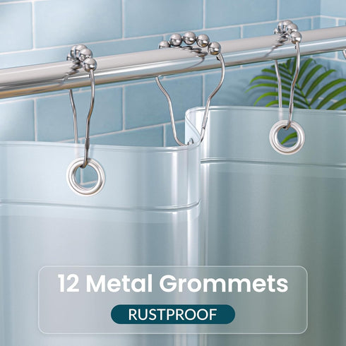 Titanker Long 72 x 78 Plastic Inside Shower Curtain Liner Frosted Waterproof PEVA Shower Curtains for Bathroom with Magnets and Rustproof Metal Gr...