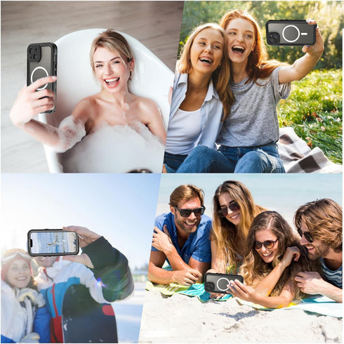 Full Body Case for iPhone 15 Plus 6.7 Inch,Waterproof DirtProof DropProof Snowproof Anti-Scratch Clear Magnetic Rugged Built-in Screen Protector H...