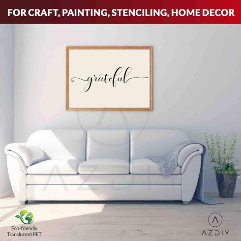 Reusable Stencil Set – Home Sweet Home, Welcome, Grateful Stencils - Word Stencils for Painting on Wood– Laser Cut Painting Stencil - for Home Déc...