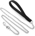 Giantree Metal Dog Leash, Heavy Duty Anti-Bite Dog Leash with Soft Nylon Padded Handle Chew Proof Dog Chain Leash for Small Medium Large Dogs...