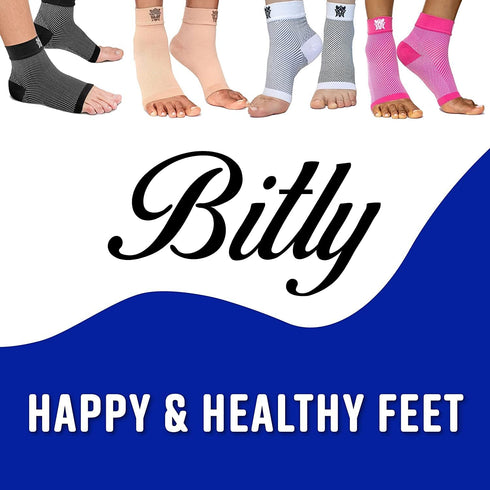 Bitly Plantar Fasciitis Compression Socks for Women & Men - Best Ankle Compression Sleeve, Nano Brace for Everyday Use - Provides Arch Support & H...