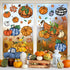 6 Sheets Fall Window Clings Double-Sided Window Stickers with Orange Maple Leaves Pumpkins Blue Truck Thanksgiving Window Decals for Autumn Home H...