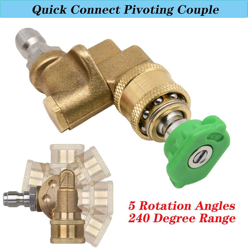 8 Pack Universal Power Pressure Washer Accessories Kit, 7 Power Washer Nozzle Tips, Rinse Jet Stream Tips Kit,Quick Connecting Pivoting Coupler,1/...