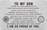 ABNTY To My Son Graduation Card - Steel Engraved Inspirational Quote Message Gifts for Son - Birthday Christmas Gifts Wallet Insert...