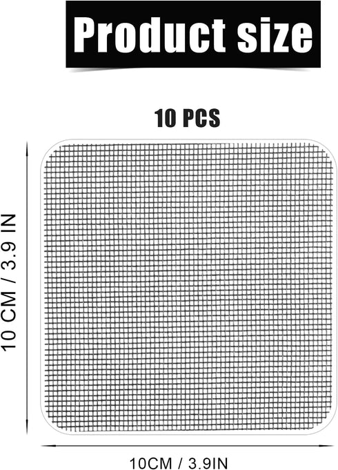 10pcs Window Screen Repair Patches, 4x4 Inch Strong Self Adhesive Screen Window Mesh Repair Kit Window Mesh Repair Tape for Repairing Screen Porch...