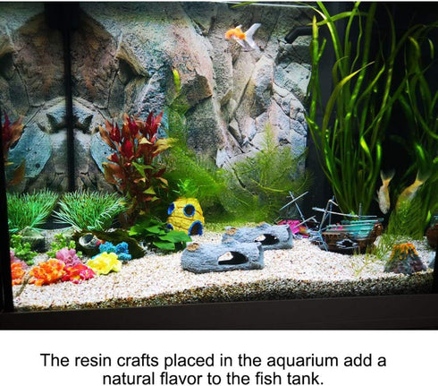 Zerodis Log Hollow Tree Trunk Ornament, Artificial Wood Fish House Aquarium Decoration Fish Accessories for Betta Turtles Small Lizards Reptiles...