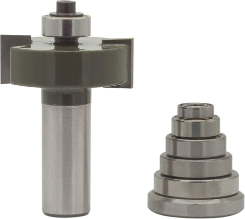 1/2 Rabbet Router Bit Set for Woodworking | 1/2" Shank | 1/2" Cutting Height | 7 Bearing Set...