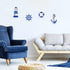 Yookeer 4 Pcs Beach Coastal Wall Decor Ocean nautical Bathroom Decor Wood Lighthouse Ship Wheel Anchor Wall Art Signs for Beach Party Room Bathroo...