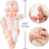 10 Inch Newborn Reborn Baby Doll and Clothes Set Washable Realistic Soft Silicone Sleeping Baby Doll with Beautiful Flower Pattern Jumpsuit and Ha...