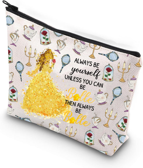 Beauty Movie Makeup Bag Fans Gift Princess Birthday Gift Fairy Tales Cosmetic Bag (ALWAYS BE Bellee)...