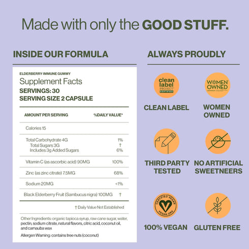 Hilma Elderberry Gummies Formulated with Vitamin C & Zinc, Natural, Vegan, Clinically Proven Ingredients, Immune Support Supplement Plus Antioxida...