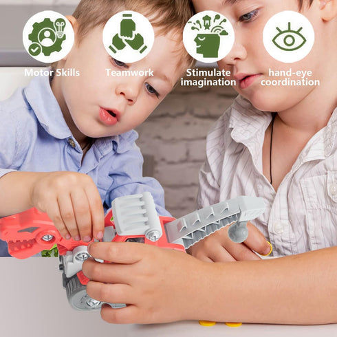 Take Apart Dinosaur Toys:2 pcs Stem buliding Toys for 3-8 Years Old Boys , Educational construction toys with Electric Drill? Party Christmas Birt...