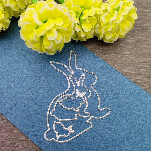 Rabbit Cutting Dies Easter Bunny Metal Craft Dies Embossing Stencil Template for DIY Scrapbooking Card Making Paper Card Album Decoration...
