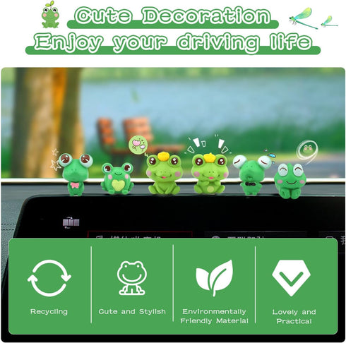 Cute Frog Car Interior Decoration Car Dashboard Ornament Rearview Mirror Accessories Funny Things Gift 12Pcs...