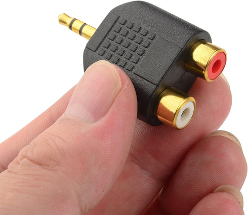 CERRXIAN LEMENG (2-Pack of) Gold Plated 3.5mm Stereo to 2-RCA Male to Female Adapter,Audio Splitter Adapter, Dual RCA Jack Adapter...