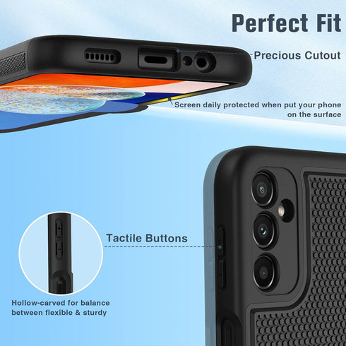 FNTCASE Heavy Duty Protective Case for Samsung Galaxy A14 5G - Shockproof Rugged Military Protection with Non Slip Back (Matte Black)...