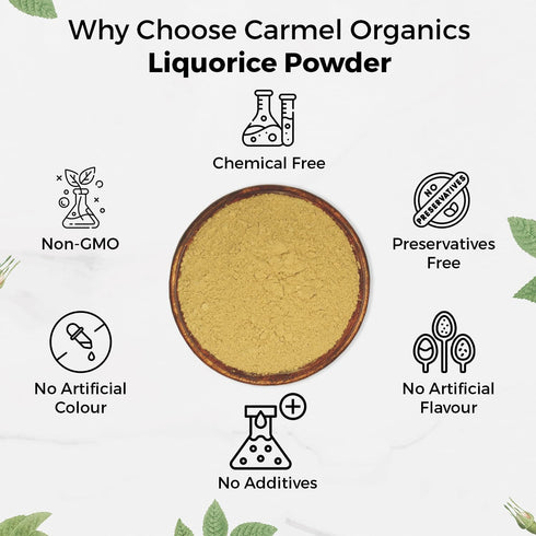 CARMEL ORGANICS Licorice Root Powder - 8 Ounce | Herbal Supplement | Natural Sweetener and Digestive Aid | Non-GMO | No Added Preservatives & Addi...